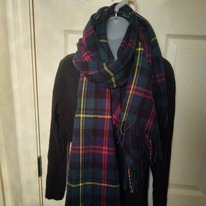Plaid  Scarf Cover-up Shawl Wrap with fringe Men Women